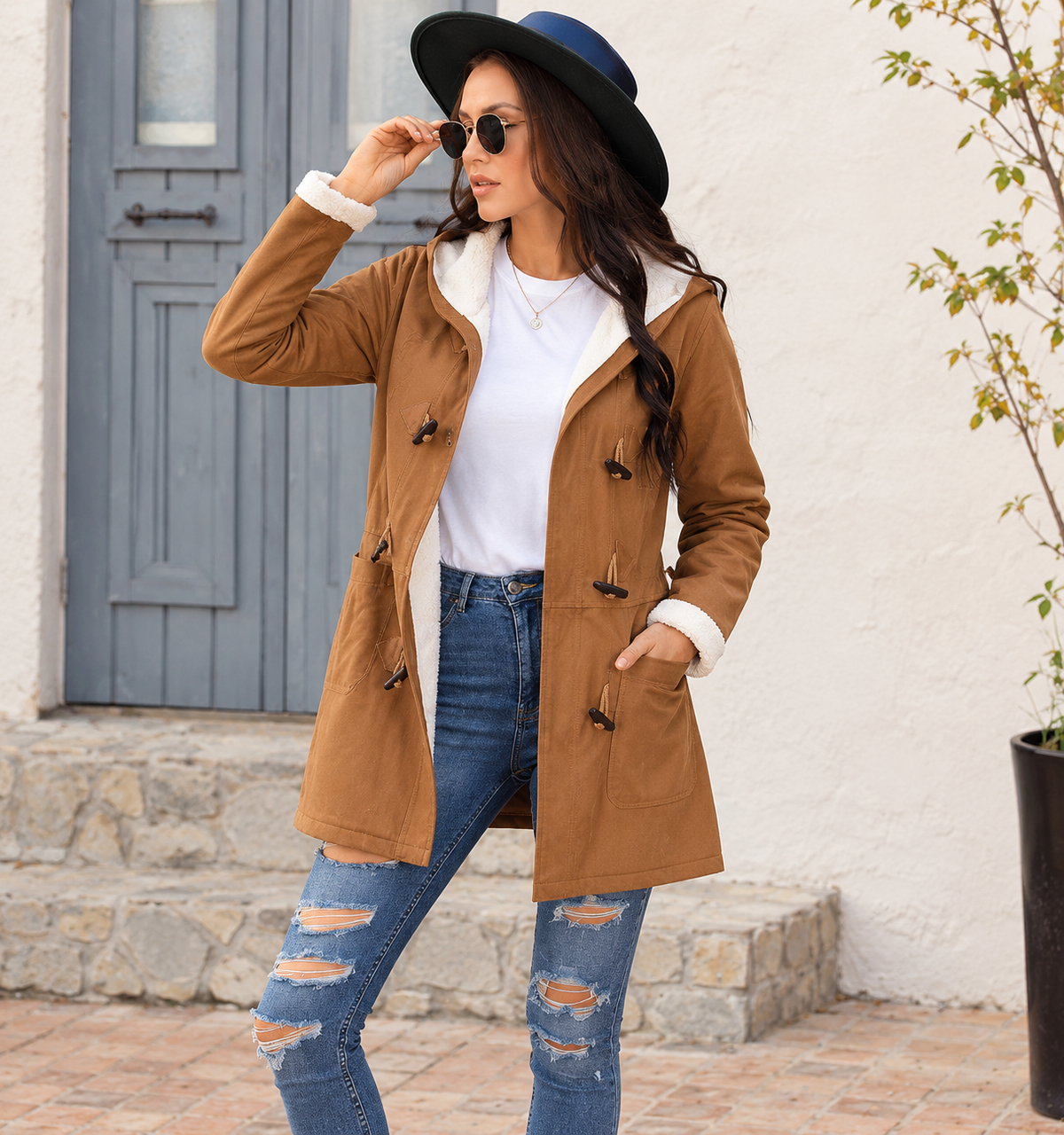 Vestes d'hiver vintage à boutons pour femmes